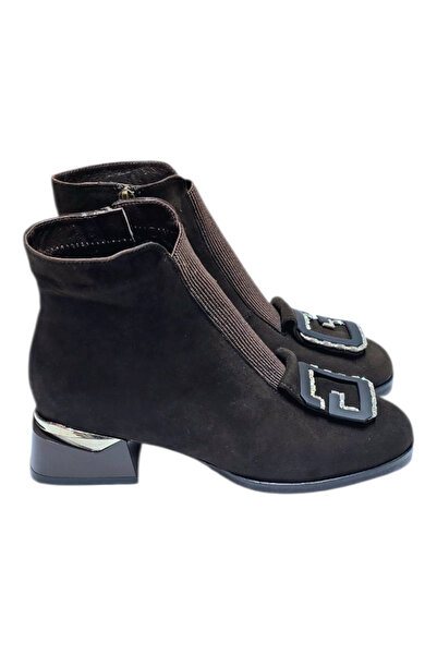 Sebli Shoes KADIN BOT HAKİKİ DERİ TAŞ TOKA AKSESUARLI