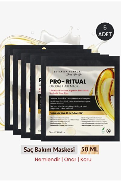 BOTANICA COMFORT Pro-Ritual – Ultimate Precious Supreme Derin Nem ve Dökülme Karşıtı Saç Bakım Maskesi 5x50ml
