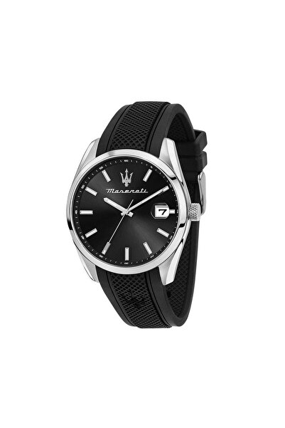 Maserati ATTRAZIONE 43MM 3H BLACK DIAL BLACK ST MEN'S WATCH R8851151004