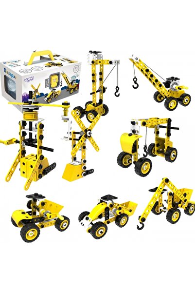 woopie Kit Construcție STEAM 100 piese – 1 Set, 8 Vehicule Diferite