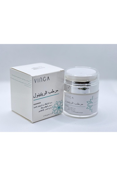 VINCA فينكا مرطب الريتينول بنسبة 2.5% من الريتينول النشط ، حمض الهيالورونيك وشاي أخضر ، فيتامين اى 50 مل