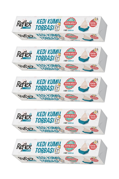 Reflex Vanilla Scented Cat Litter Bags 7 Pieces 82 X 50 cm 5 Packs