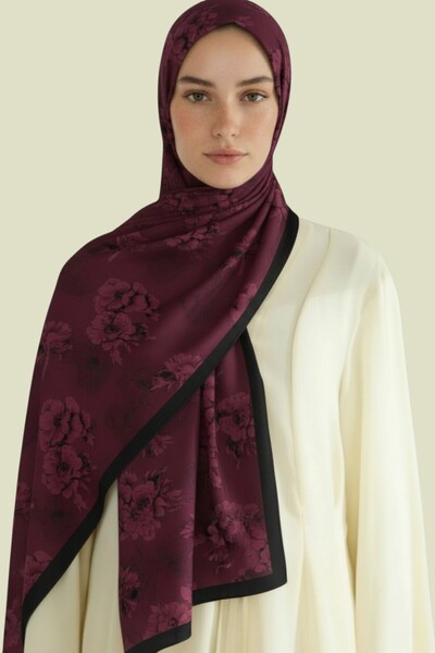 Karaca Eşarp SEREN ÇİÇEKLİ COTTON ŞAL - MOR
