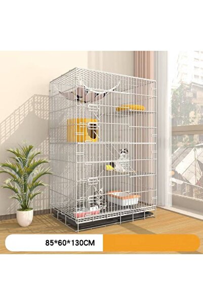 NKX قفص فاخر للحيوانات الأليفة قابل للطي بأربع طبقات