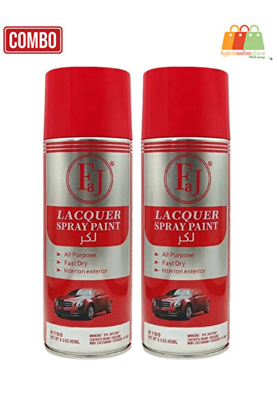 FAJ K190 Clear Gloss Lacquer Spray Paint Fast-Dry Multi-Surface Protective Coating 450ml Combo 2pcs