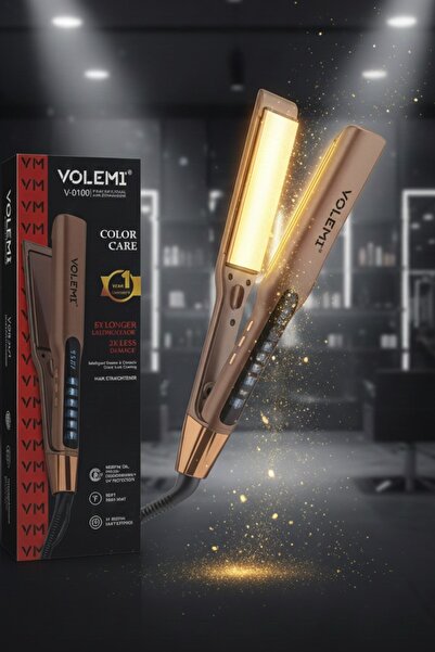 VOLEMİ V-0100 Profesyonel Seramik Dar Plakalı Saç Düzleştirici Hızlı Isınma D...
