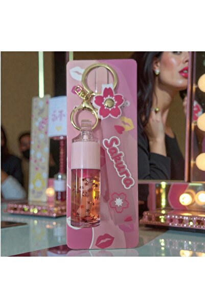 WANDA NARA COSMETİCS سلسلة مفاتيح من القطيفة مع ملمع شفاه لامع برائحة استوائية هدية مفضلة للأطفال والمراهقين! فائق السطوع