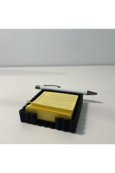 DECORADI Suport notițe + pixuri + șablon liste, negru, imprimat PLA