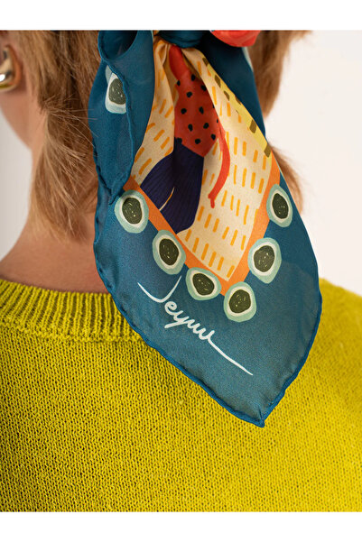 jeymi Villaggio Nella Foresta Verde– Doğa ve Masal Temalı Fular (68x68 cm)