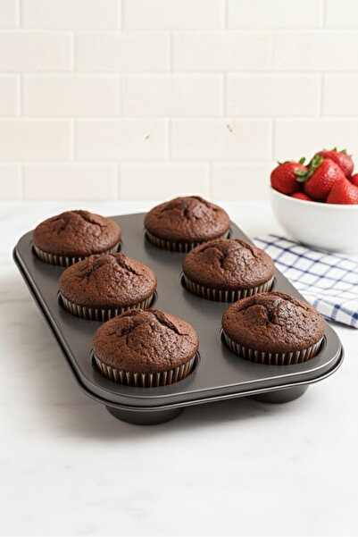 Eco Lounge قالب كعك مافن غير لاصق مكون من 6 قطع - صينية خبز الكيك والكعك غير ...