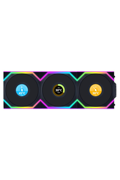 Lian Li UNI FAN SL LCD Wireless 120 mm Fans with 1.6" LCD Screen - Black (3 Fans with Controller)