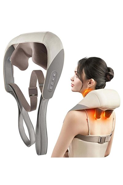BORTONY جهاز تدليك شياتسو للرقبة والظهر والكتفين مع الحرارة (رمادي)