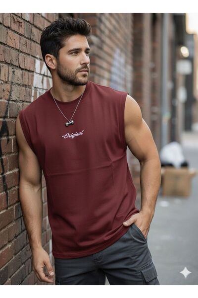 BW Bravely Wear ORIGINAL Baskılı Erkek Sıfır Kol Kolsuz Atlet Tshirt