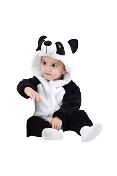 Edman Winter Baby Onesie Panda, polyester & cotton, reversible zipper, 18-24 months, White/B