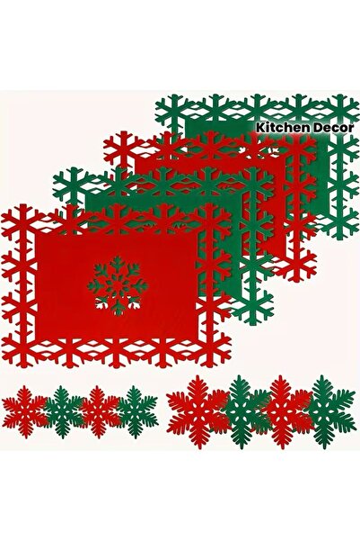 Diva Home New Year's American Felt Serving Set 12 Pieces Red