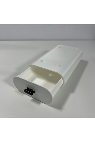 DECORADI Sertar oval birou alb, 17.5 x 11 x 5 cm, imprimat 3D din PLA