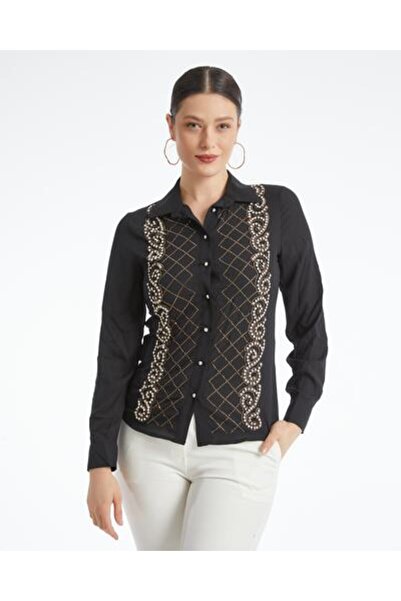 SERPİL Şık Taş Detaylı Gömlek – Zarif ve Modern Tasarım