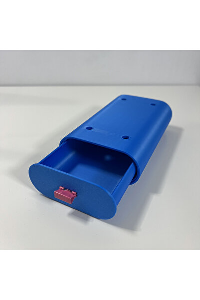 DECORADI Oval blue desk drawer, 17.5 x 11 x 5 cm, 3D printed from PLA