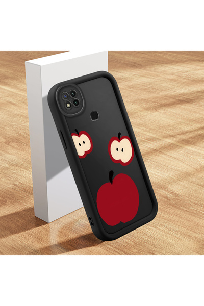 ucuc Xiaomi Redmi 9C Uyumlu Siyah Silikon Eğlenceli Desenli Şok Absorbe Edici...