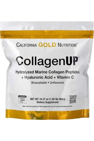 California Gold Nutrition C.G.N CollagenUP–Marine Collagen+Hyaluronic Acid+Vit C,Unflavored,464g|Skin,Hair,Nails&Joint
