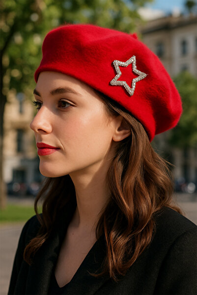 Modex Soft Texture Sparkling Star Detail Painter Beret