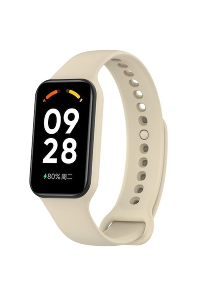 Sarphia Store Curea compatibilă pentru Xiaomi Mi Band 8 Active - Silicon, Bej