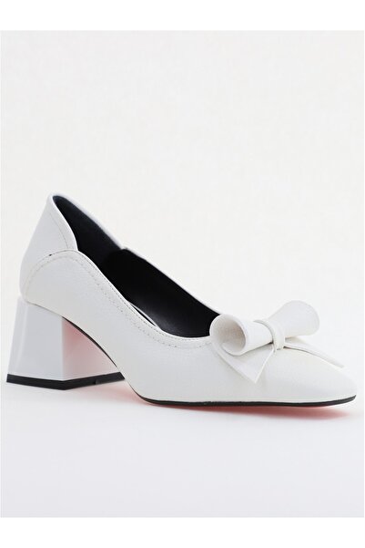 Nicoletta Women's casual shoes with heels made of eco-leather, matte white color