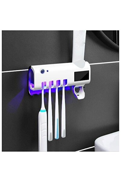 Gaia Dozator de pastă de dinți + suport pentru periuță de dinți cu sterilizar...