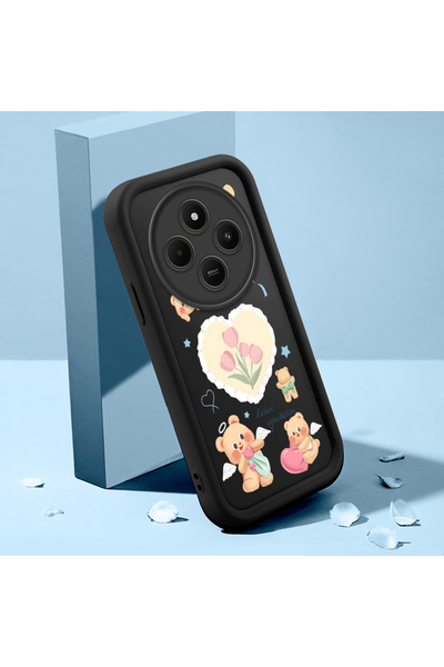 ucuc حافظة سيليكون سوداء متوافقة مع هاتف Xiaomi Redmi 14C 4G مقاومة للصدمات و...