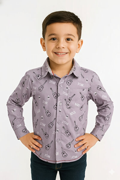 STITCH by MH Mini Maestro Guitar Print Shirt