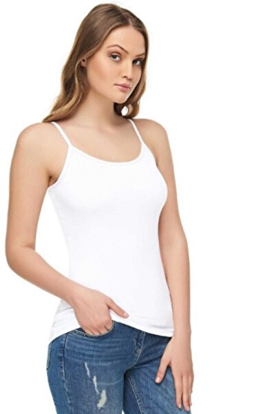 Tutku Elit Elite Women's Black String Strap Bodysuit 12-Pack-White-White