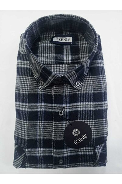 Özeniş Çift Cepli Kapaklı Kareli Kışlık Melanj Gömlek