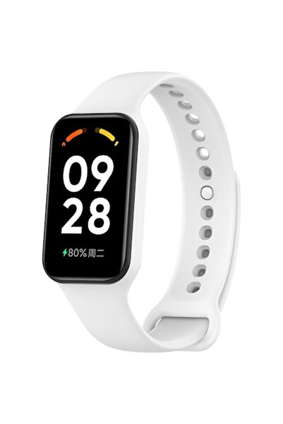Sarphia Store Curea compatibilă pentru Xiaomi Mi Band 8 Active, silicon, albă