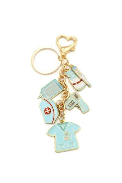 MENESSA سلسلة مفاتيح مهنة التمريض - ذهبي