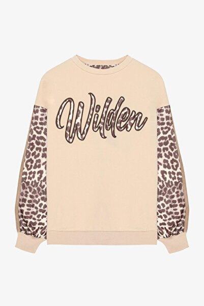 Shoe Box By Quzu Quzu 01023 Embroidery Detailed Women's Sweatshirt