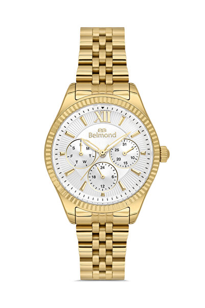 JACK LORANCE ساعة يد نسائية SRL1142.130 بسوار فولاذي أبيض وذهبي