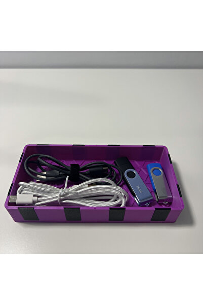 DECORADI Purple magnetic modular tray, 9 x 18 cm, 3D printed from PLA