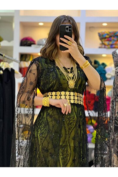 SOLİN YÖRESEL Kadın Düğünlük Yöresel Kaftan Abiye Elbise(Görseldeki akseseuar...