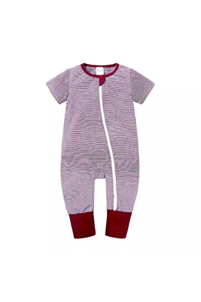 Edman Salopetă de pijama pentru bebeluși/copii cu fermoar reversibil, Lines, ...