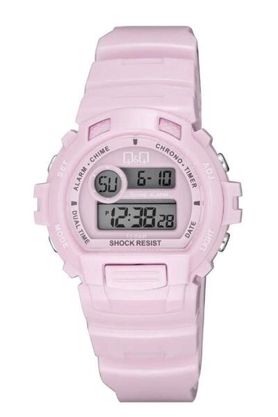 Q&Q G14A-003Vy Pink Color Alarm Date Stopwatch Light-Up Children's Wristwatch