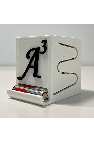 DECORADI Organizator baterii AAA, 18 sloturi, alb, imprimat 3D din PLA