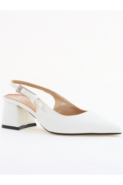 Nicoletta Pantofi Damă Decupați cu Toc Alb BS200-1AY2505383