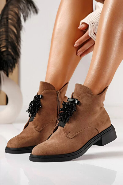 Zaira Ghete dama îmblanite khaki din piele ecologica intoarsa Jade #23053 - 40