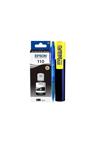 EPSON Set Ink Bottle 110 Original C13T03P14A 1x120ml, Black - XBall Pen and Flasher Textmarker