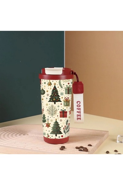 OEM Premium 316 Stainless Steel Thermos Christmas Edition 530ml with 12h Insulation, Elegant Nozzle and Double Opening