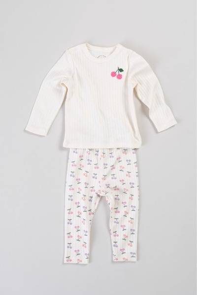 Bondberro Pineapple Embroidered Baby and Child Top and Bottom Set 100% Cotton