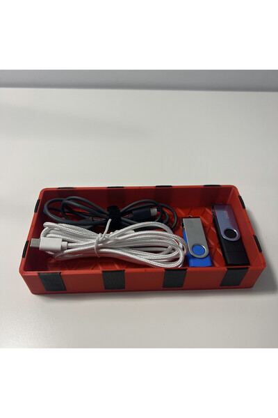 DECORADI Red magnetic modular tray, 9 x 18 cm, 3D printed from PLA