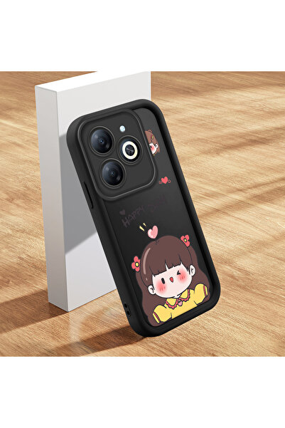 ucuc حافظة سيليكون سوداء متوافقة مع هاتف Infinix Smart 8/8 Pro مقاومة للصدمات...