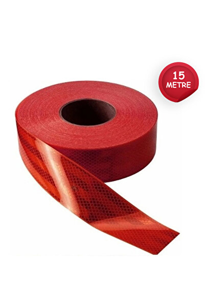 Skytrend 15 Metre Kırmızı Şerit Reflektör Bant Yansıtıcı Bant, Araç Kamyon Do...
