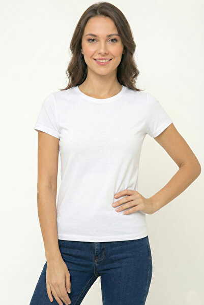 Modmey Kadın Kısa Kollu Bisiklet Yaka Tişört